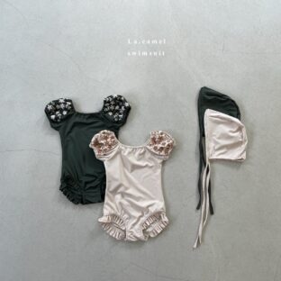 la camel coco swimsuit set(hat付き)