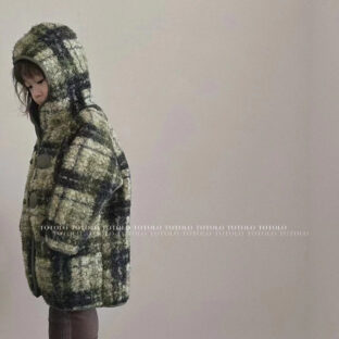 Boa check middle coat